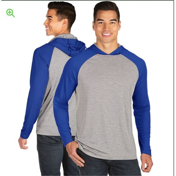 Antigua Men's Cannon Sweatshirt Size Large Gray/Navy Blue - Picture 2 of 8